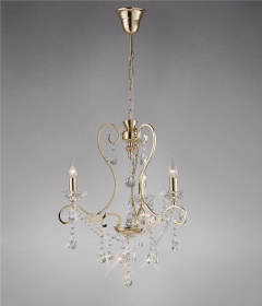 Vela French Gold Crystal Ceiling Lights Diyas Multi Arm Crystal Fittings